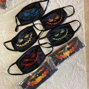 Seven Jack-o-Lantern Face Masks New